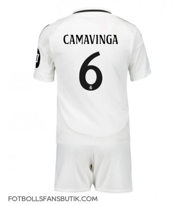 Real Madrid Eduardo Camavinga #6 Replika Hemmatröja Barn 2024-25 Kortärmad (+ Korta byxor)